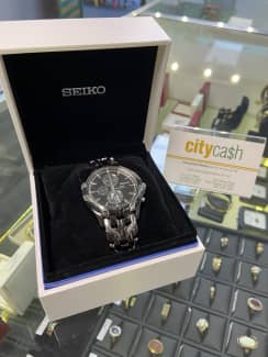 Seiko men's excelsior black on sale ion finish solar chronograph watch