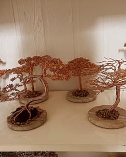 Wire Art Copper Bonsai Tree - Ash Tree