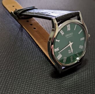 NEW SEIKO SLIM QUARTZ GREEN FACE MENS WATCH Watches Gumtree