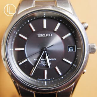 SEIKO 7B22 0AD0 Solar Radio Wave Control Titanium Mens Watch MIJ