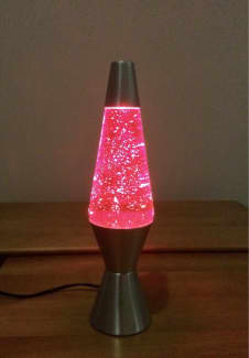 red glitter lava lamp