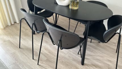 Decker Black Vegan Leather Dining Chair