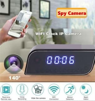 1080p hd wireless wifi hidden spy alarm clock ip camera