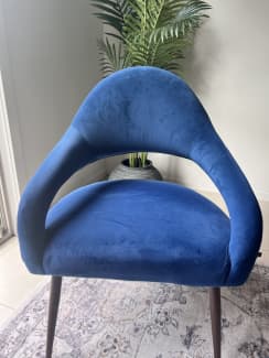 Dinning Chair Torq II Navy Velvet Chair Priced to sell