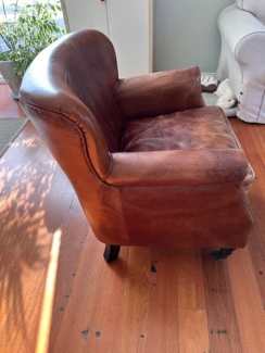 Mortimer Aged Leather Armchair Armchairs in Caulfield South VIC Gumtree Australia