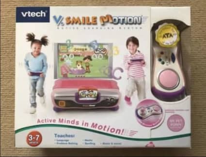 Vtech V.Smile V-Motion Pink Active Learning System Console 7 Games~No  Controller