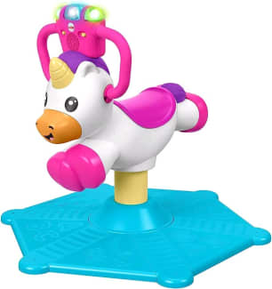 Fisher-Price Bounce and Spin Unicorn, Stationary Musical Ride-On