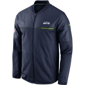 Officially Licensed NFL Men's Seattle Seahawks Navy Full-Zip