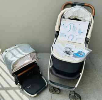 Uppababy Cruz Stroller and Bassinet Charcoal with Leather Handles Prams Strollers in Brighton VIC Gumtree Australia