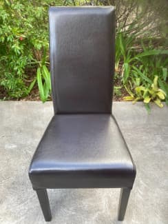 Eight 8 Dark Brown Leather High Back Chairs pick up and cash