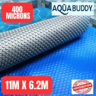 Aquabuddy Pool Cover 500 Micron 8.5x4.2m Swimming Pool Solar Blanket Blue  Silver