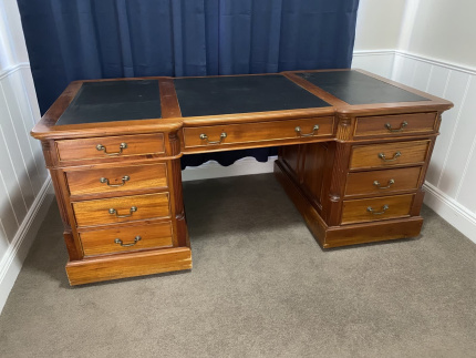 large wood top desk