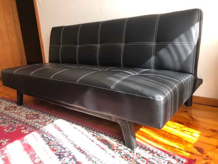 Futon Sofa Bed Couch Black As New
