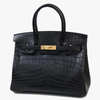 Hermes Kelly Retourne 28 Noir Black Matte Alligator Bag Handbag