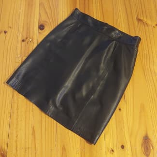 Black leather skirt lined size 10 12 or EU 44 Dresses Skirts