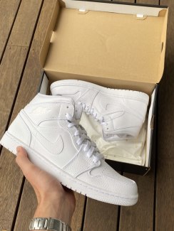 jordan 1 mid triple white footlocker