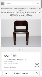 x Eero Aarnio plastic chairs for UPO Finland in brown 1970s