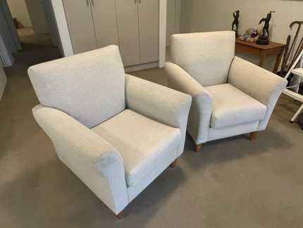 pair of upholstered armchairs