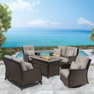 patio seating set with fire pit