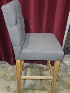 4 x grey Duke Living 65cm belle provincial linen barstools solid