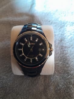 Seiko men's watch solar coutura diamond black dial & black bracelet |  Watches | Gumtree Australia Geelong City - Grovedale | 1309802177