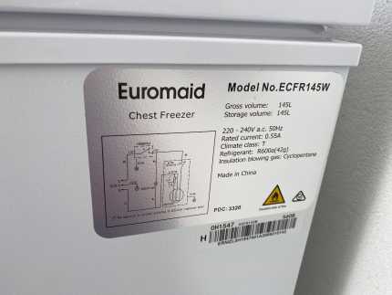 euromaid 145l chest freezer ecfr145w