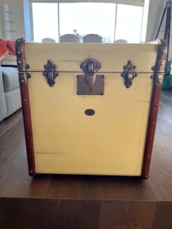 Stateroom Steamer Travel Trunk Coffee Table Antiqued Authentic Models