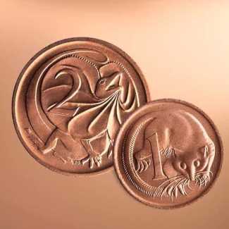 Genuine Australian ONE CENT and TWO CENT coins Collectables