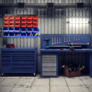 30 Bins Garage Workshop Wall Mounted Tool Box Small Parts Storage