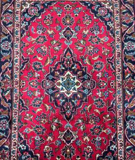 Dense quality lambs wool hand knotted Persian Kashan rug 1.5x1m