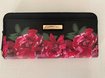 calvin klein floral wallet