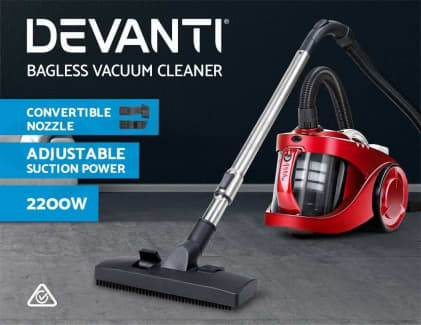 Bagless Cyclonic Cyclone Vaccum Cleaner Powerful 2200W HEPA Filter Vacuum  Black