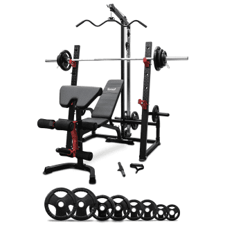 Squat Rack with Adjustable Bench 100kg Weight Set