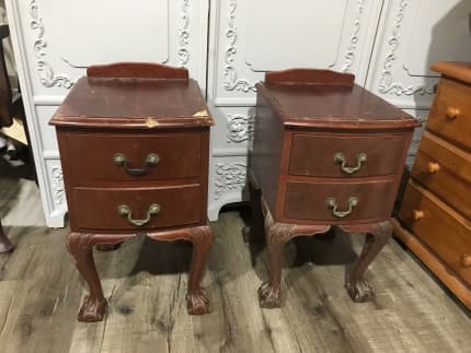 Antique Chippendale Ball And Claw Feet, Antique Bedside Tables Australia