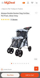 Ibiyaya Double Decker Dog Cat Bus Pet Pram Silver Grey Pet Products Gumtree Australia Blacktown Area Mount Druitt 1327426057