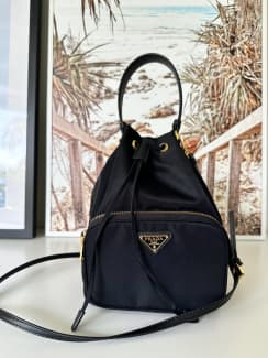 Prada nylon discount bucket bag review