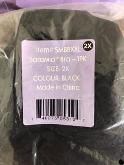 NEW - 3 Sara Mia bras 2X - Black, White, Lavender