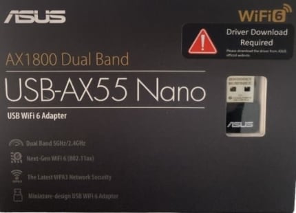 Asus AX1800 Dual Band WiFi 6 USB Adapter - USB-AX55 Nano
