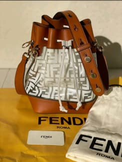 2019 Fendi Brown Calfskin Leather and Monogram PVC Mon Tresor