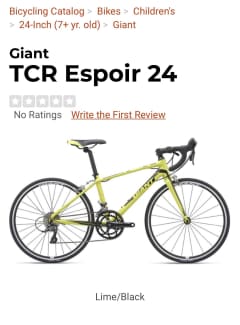 GIANT TCR Espoir 24 inch Kids Roadbike Kid s Bicycles Gumtree