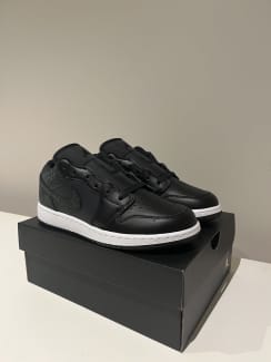 US 4Y / US 5.5 Womens Nike Air Jordan 1 Low SE Black Elephant