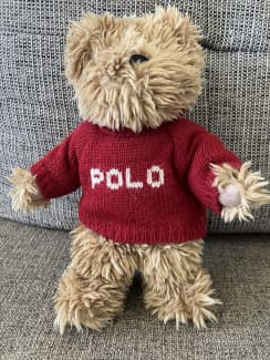 Vintage 2002 Ralph Lauren plush teddy red jumper 8inch