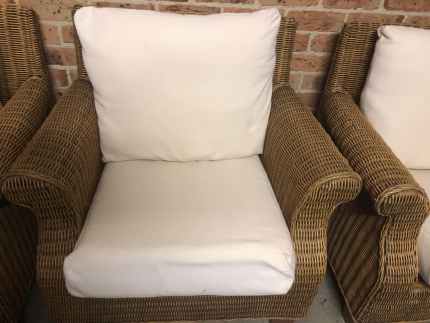 Solid Cane Lounge 2 seater 2 single armchairs scotch guarded Other Furniture in Candelo NSW Gumtree Australia