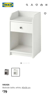 HAUGA Nightstand, gray, 155/8x14 - IKEA