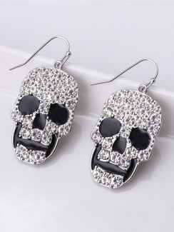 skull rhinestone earrings