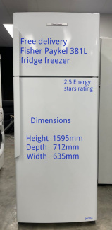 fisher and paykel 381l fridge