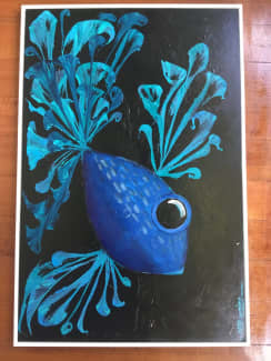 Original acrylic painting blue Siamese fighting fish | Decorative  Accessories | Gumtree Australia Whitehorse Area - Burwood | 1305264168