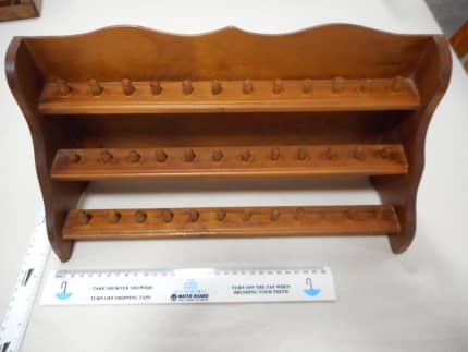 Large Thimble Display Holder Case Cabinet Wall Wooden Vintage 
