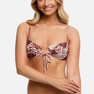 BNWT Tigerlily Kazumi Zippora Bandeau Bikini Top Swimwear