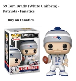 tom brady new england patriots funko pop fanatics exclusive figurine